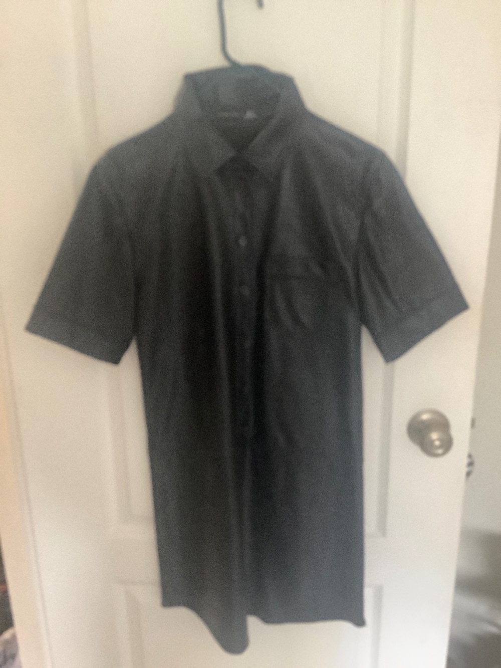Black tape faux leather dress size small